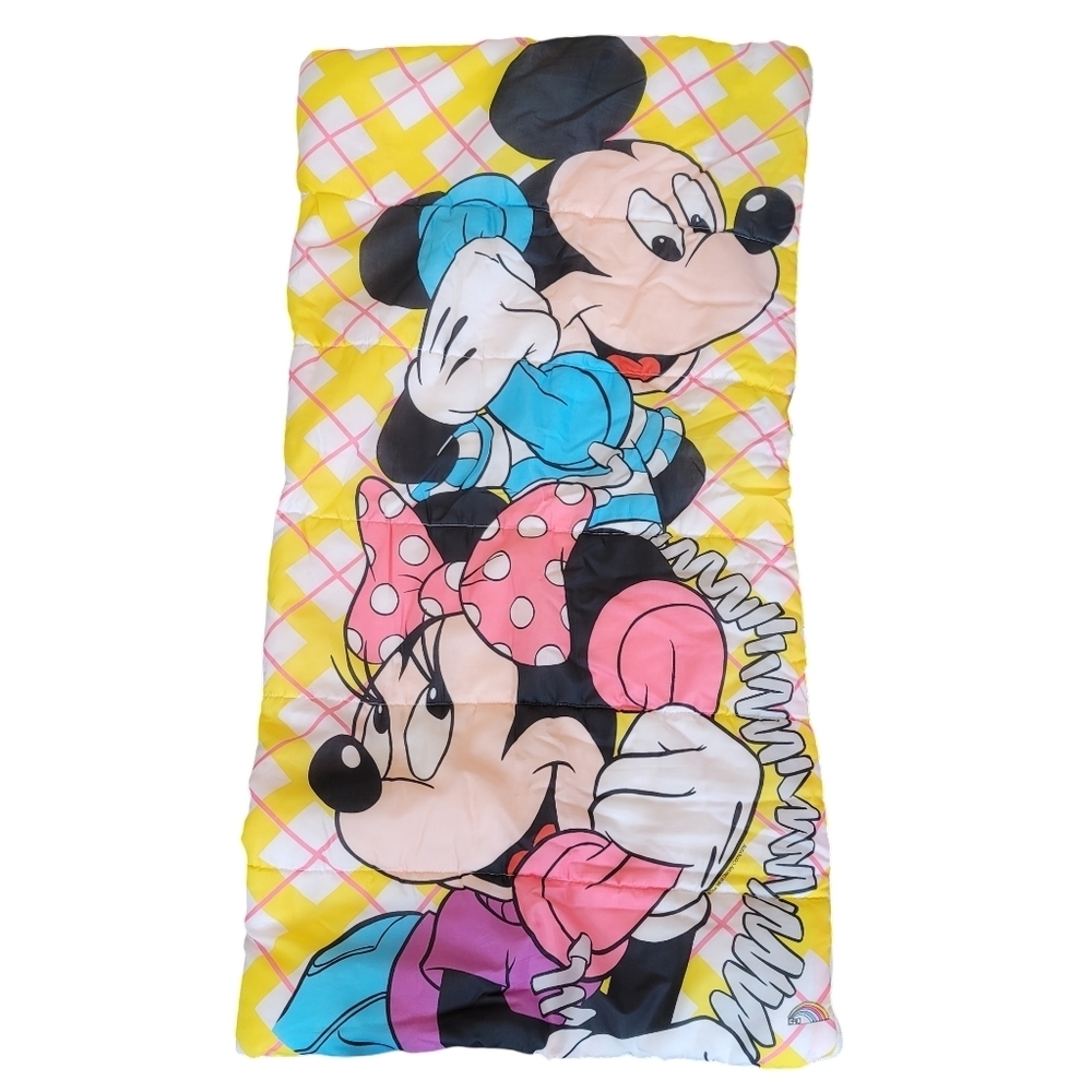 VTG 1980s Disney Mickey Mouse Minnie Kids Sleeping Bag Retro